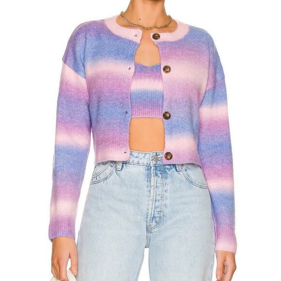 Revolve Lovers & Friends Kaylani Sweater Set NWT Pink & Purple Size XS - Picture 1 of 9